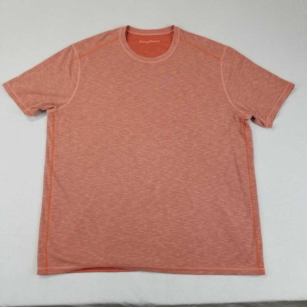 Tommy Bahama Shirt Mens XL Orange Heather Short Sleeve Crewneck Performance